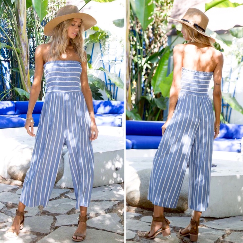[ Presley ] Striped Sleeveless Jumpsuit